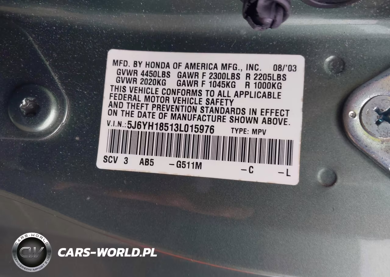 2003 Honda Element Ex VIN:5J6YH18513L015976 - 9