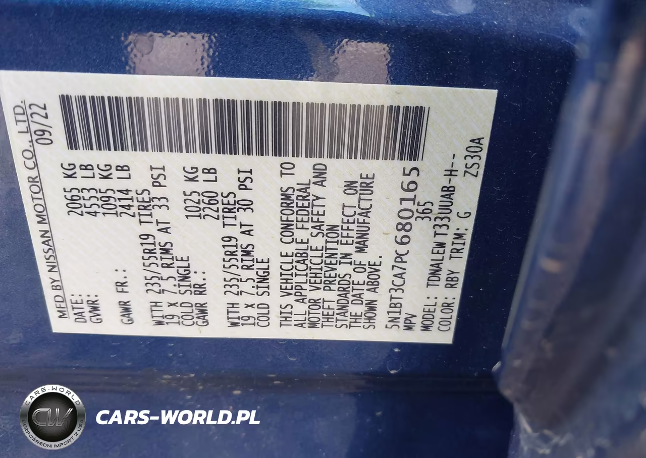 2023 Nissan Rogue Sl Fwd VIN:5N1BT3CA7PC680165 - 9