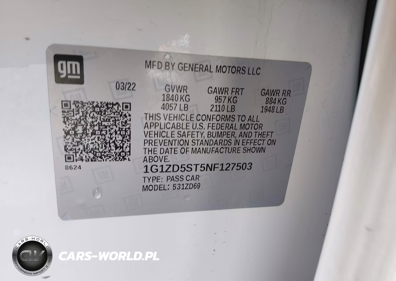 2022 Chevrolet Malibu Fwd Lt VIN:1G1ZD5ST5NF127503 - 9