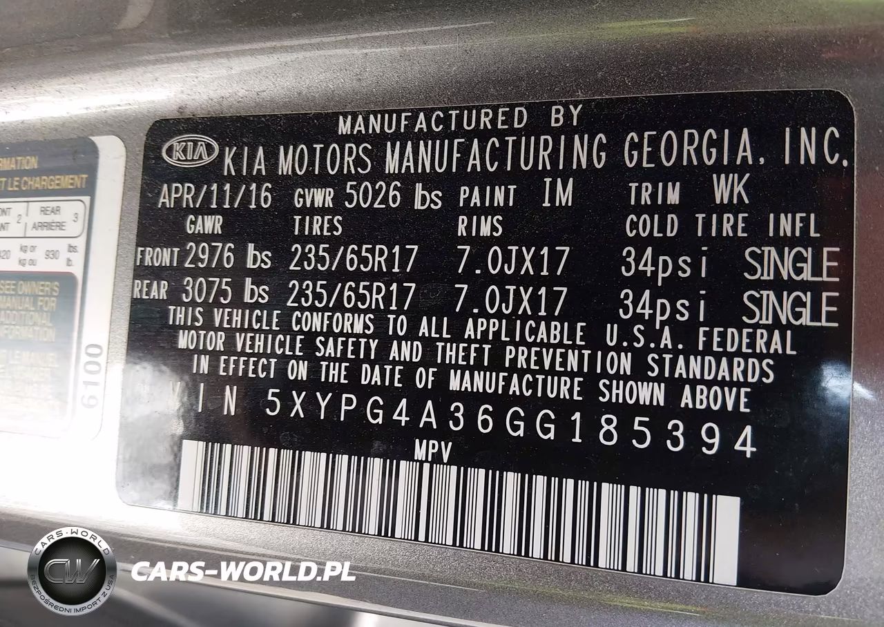 2016 Kia Sorento 2.4L L VIN:5XYPG4A36GG185394 - 9