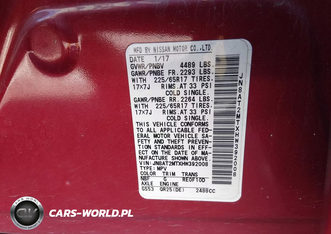 2017 Nissan Rogue S VIN:JN8AT2MTXHW392008 - 9