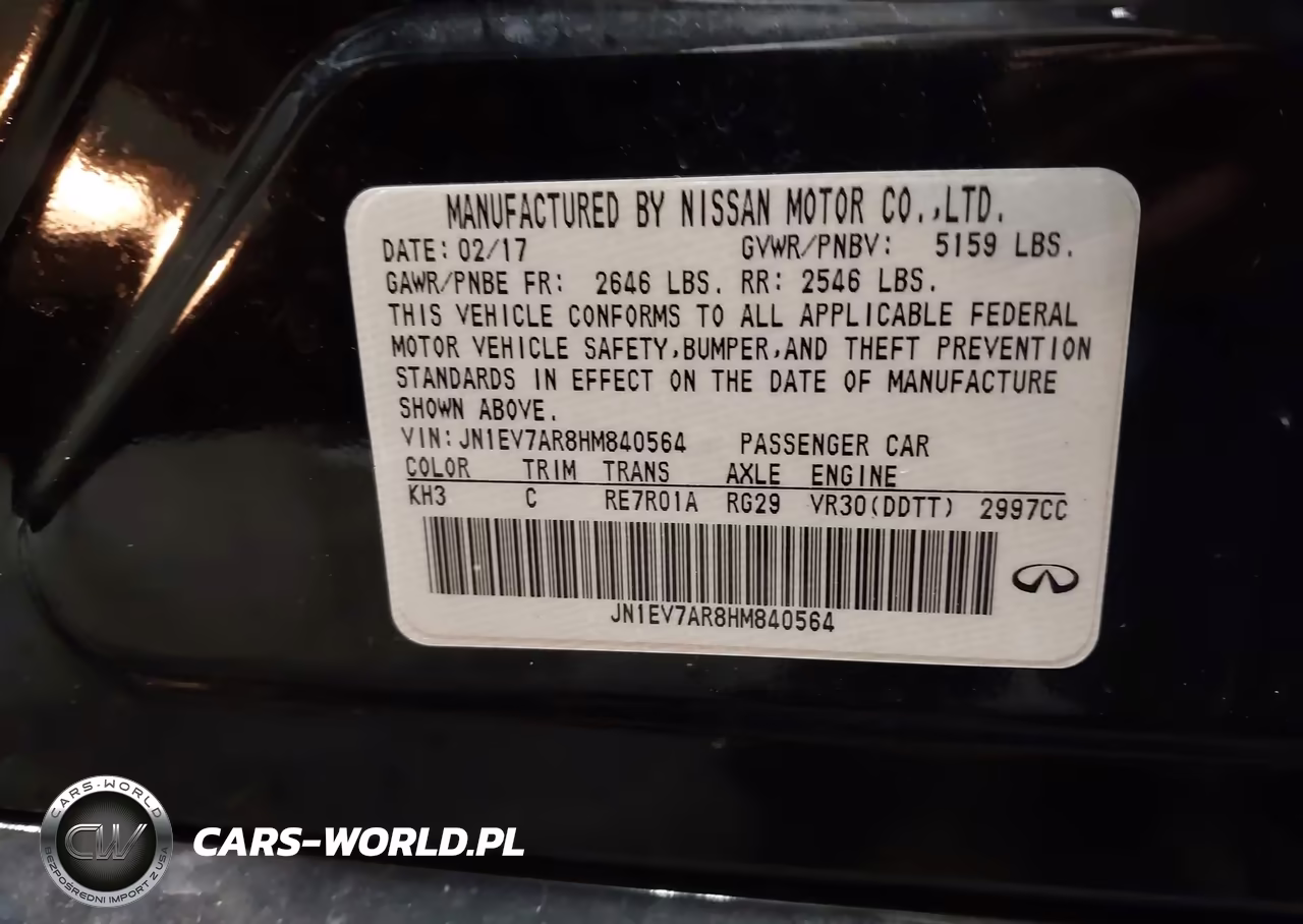 2017 Infiniti Q50 3.0T Premium VIN:JN1EV7AR8HM840564 - 9