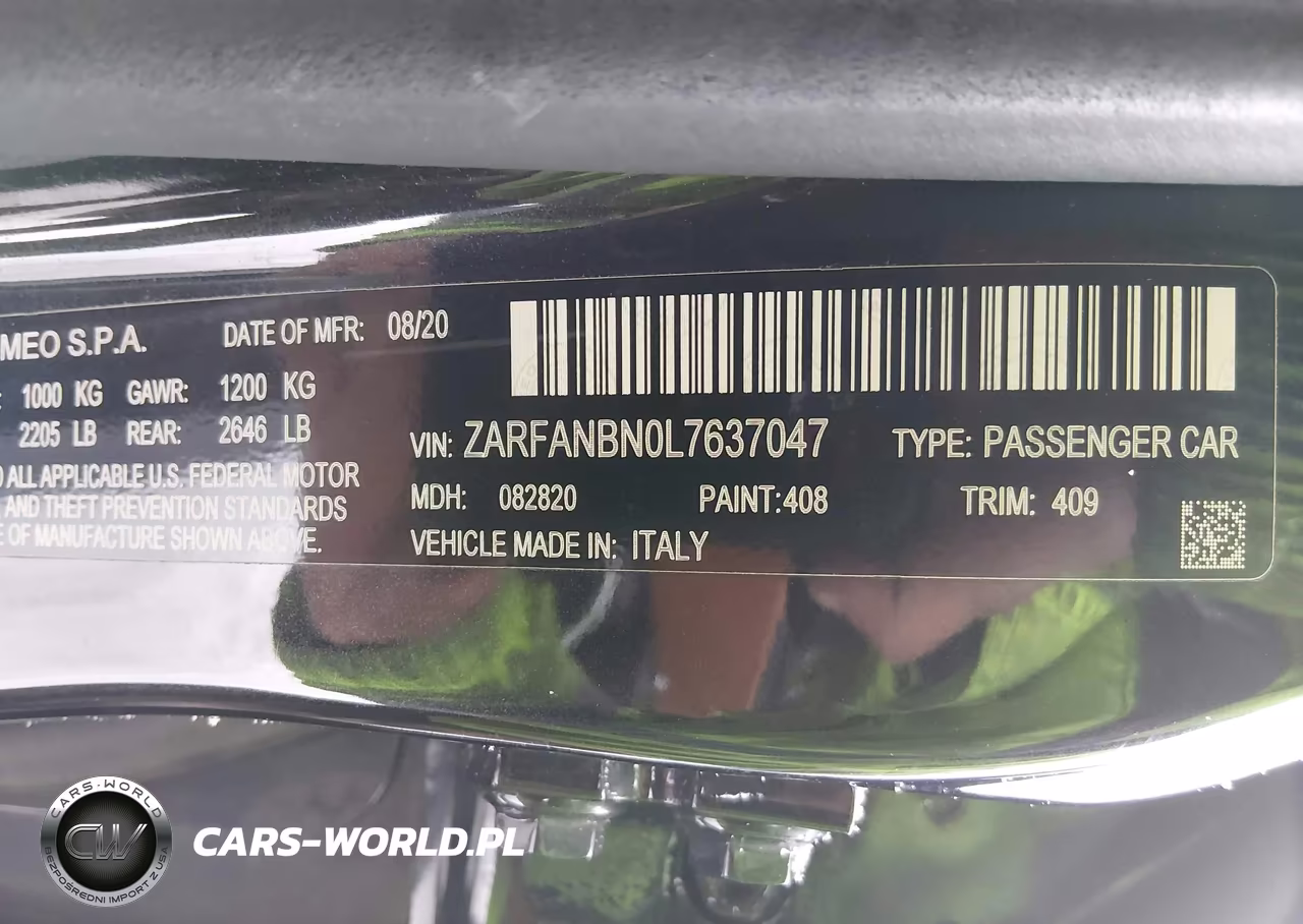 2020 Alfa Romeo Giulia Ti Awd VIN:ZARFANBN0L7637047 - 9