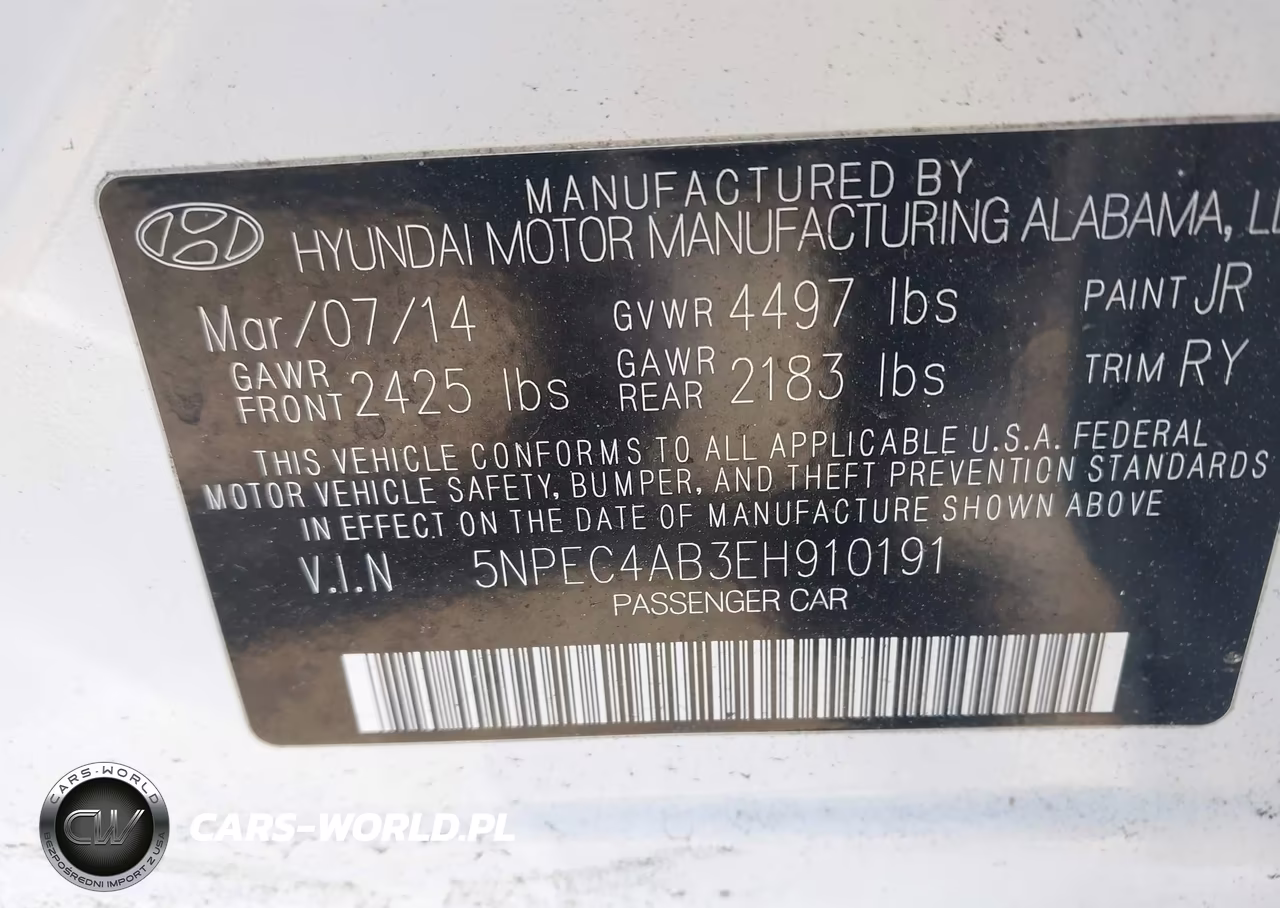 2014 Hyundai Sonata Se 2.0T VIN:5NPEC4AB3EH910191 - 9