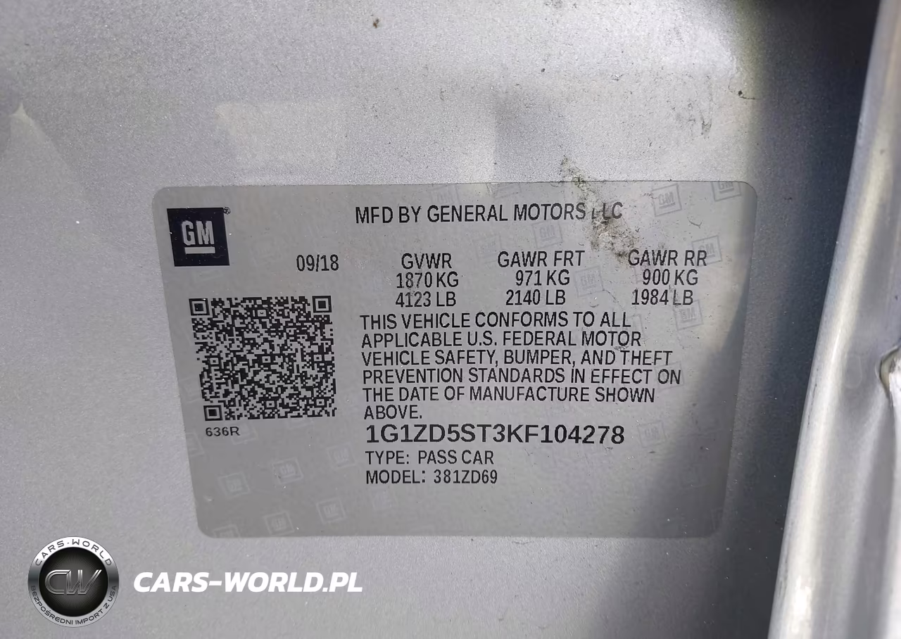 2019 Chevrolet Malibu Lt VIN:1G1ZD5ST3KF104278 - 9