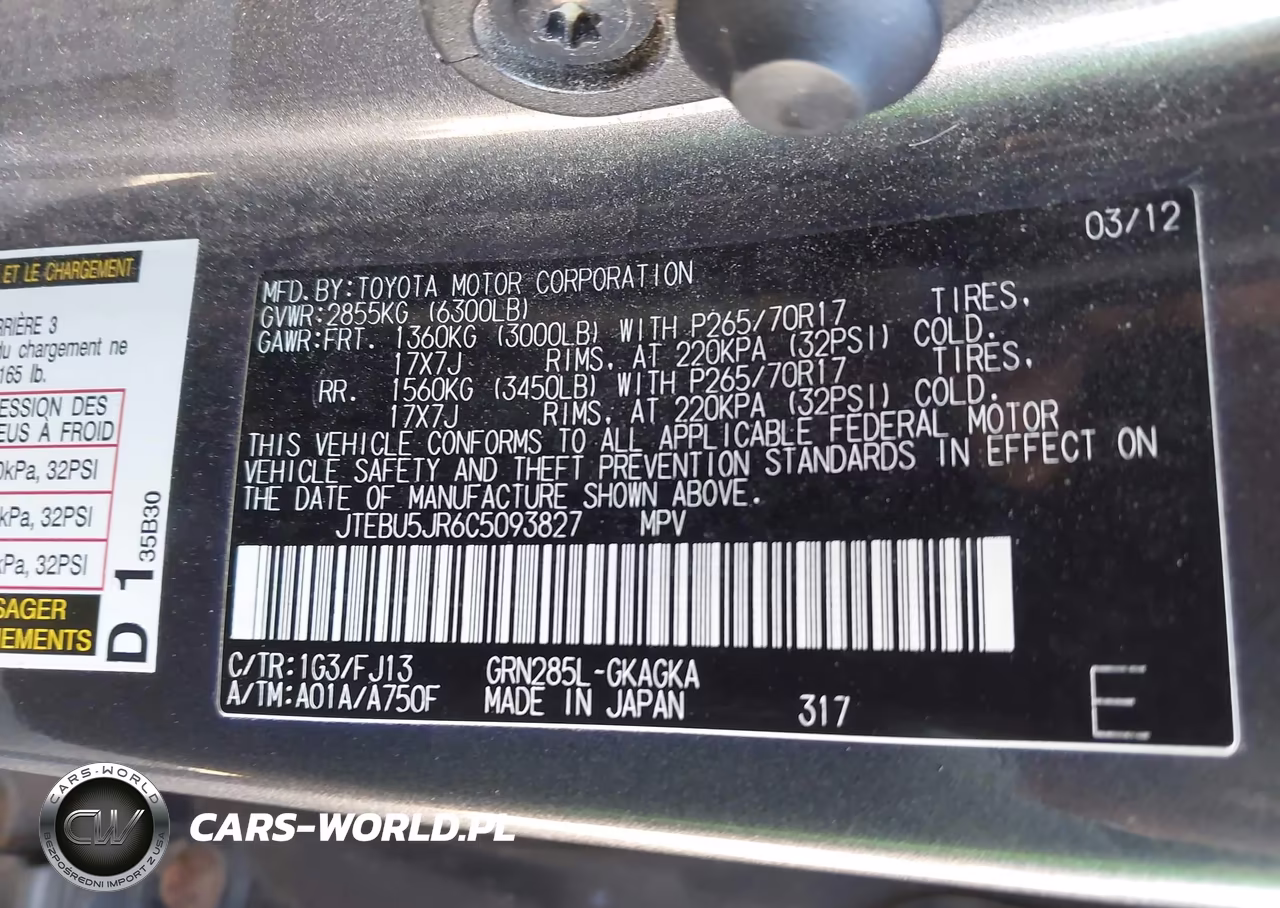 2012 Toyota 4Runner Sr5 VIN:JTEBU5JR6C5093827 - 9