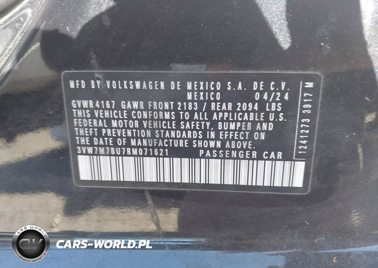 2024 Volkswagen Jetta 1.5T Se VIN:3VW7M7BU7RM071621 - 9