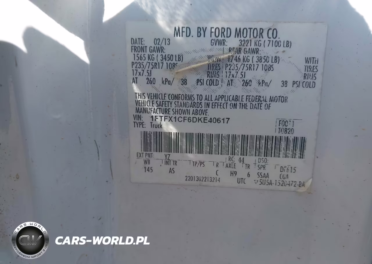 2013 Ford F-150 Xl VIN:1FTFX1CF6DKE40617 - 9