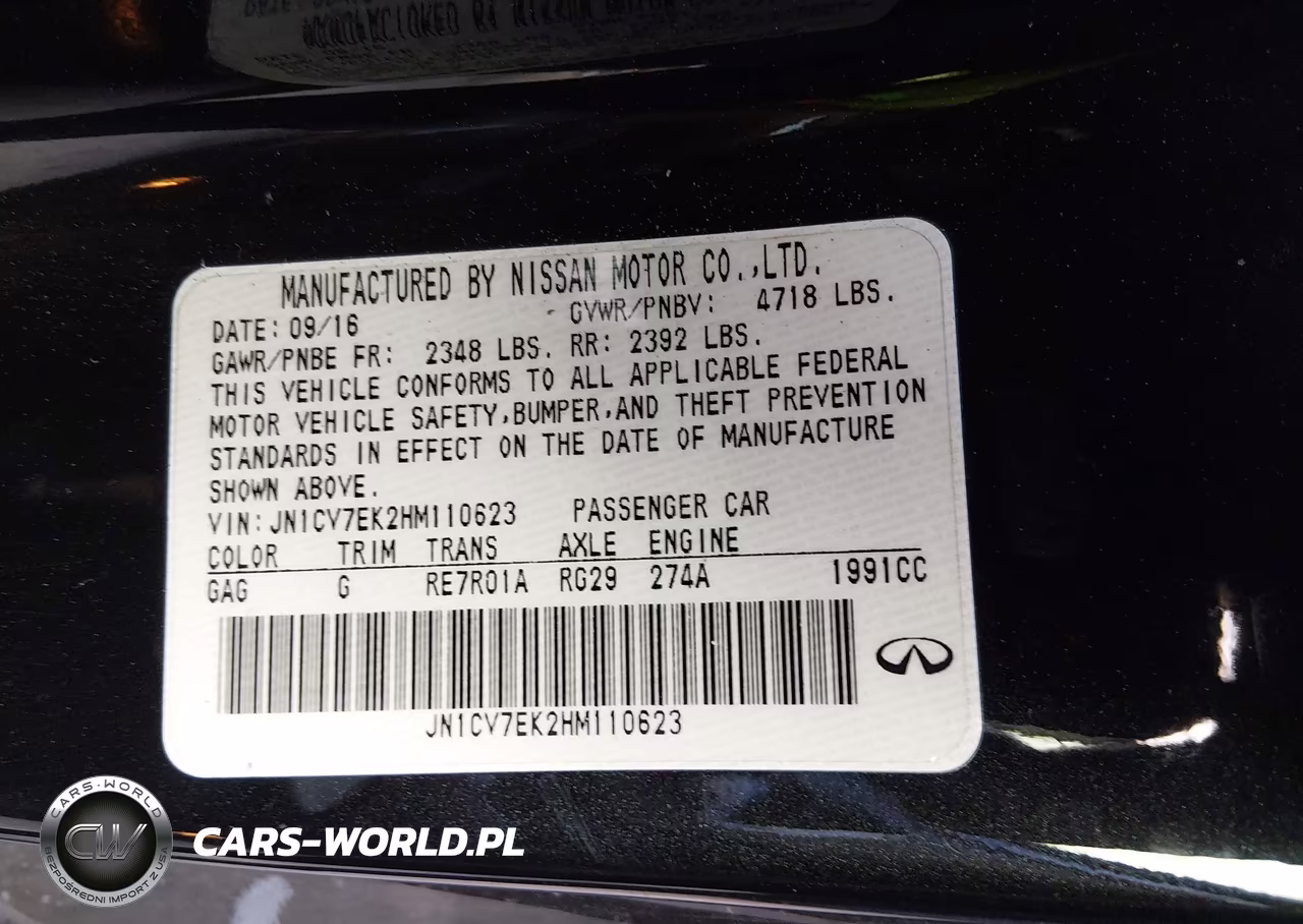 2017 Infiniti Q60 2.0T Premium VIN:JN1CV7EK2HM110623 - 9