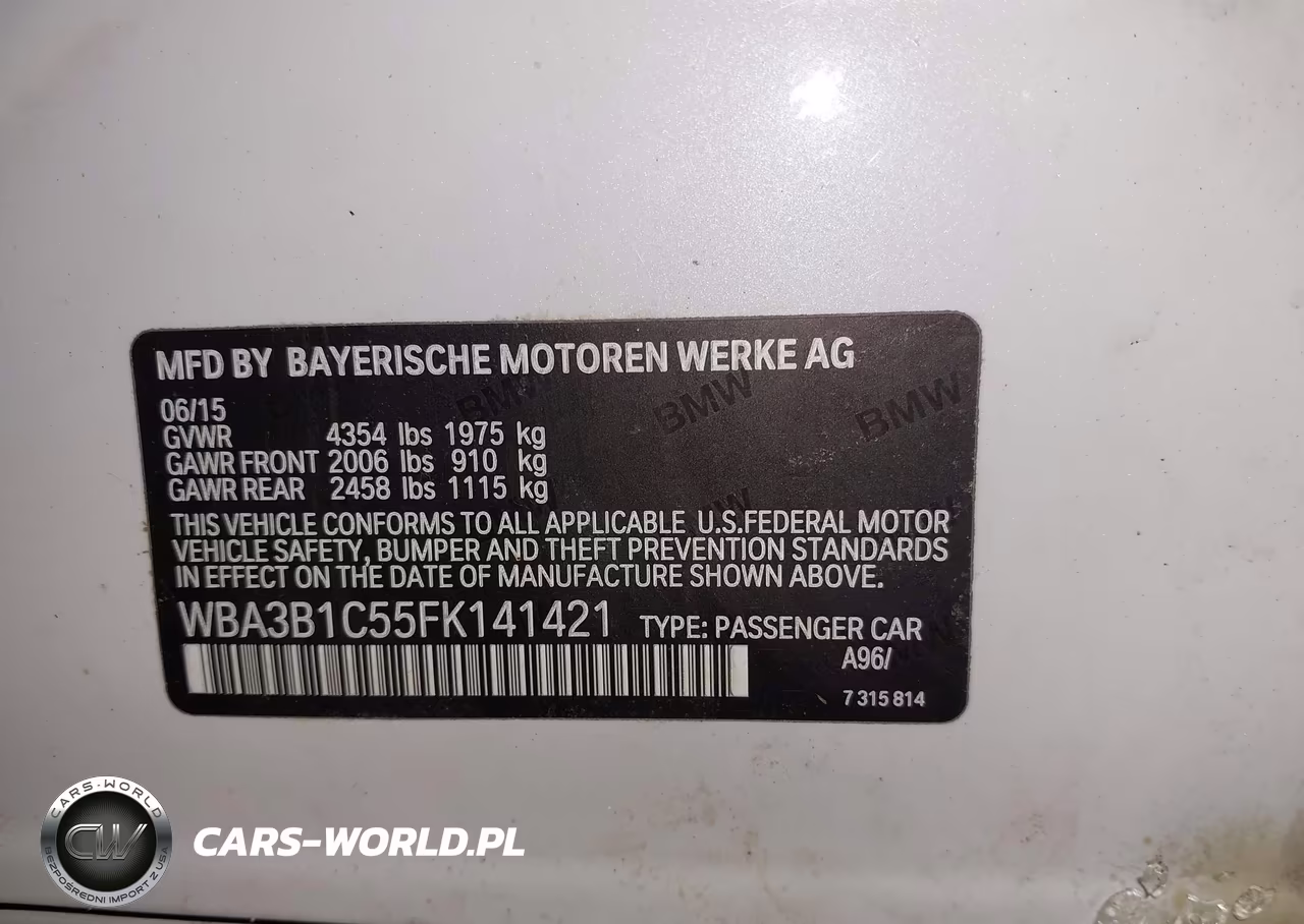 2015 BMW 320I VIN:WBA3B1C55FK141421 - 9