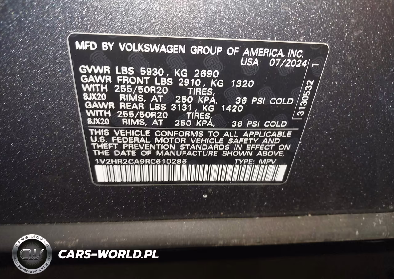 2024 Volkswagen Atlas 2.0T Se W-Technology VIN:1V2HR2CA9RC610286 - 9