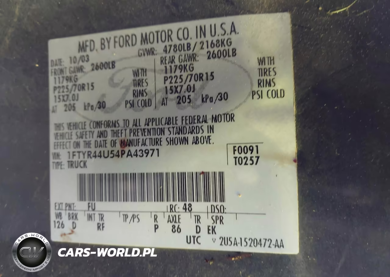 2004 Ford Ranger Edge-Tremor-Xlt VIN:1FTYR44U54PA43971 - 9