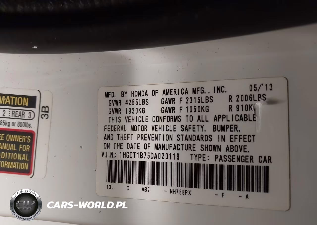 2013 Honda Accord Ex VIN:1HGCT1B75DA020119 - 9