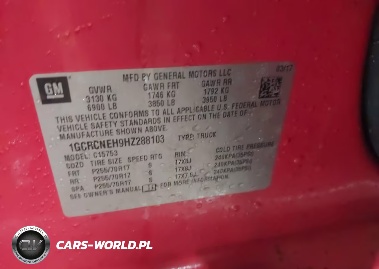 2017 Chevrolet Silverado 1500 Wt VIN:1GCRCNEH9HZ288103 - 9