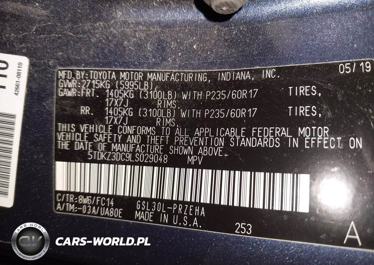 2020 Toyota Sienna Le VIN:5TDKZ3DC9LS029048 - 9