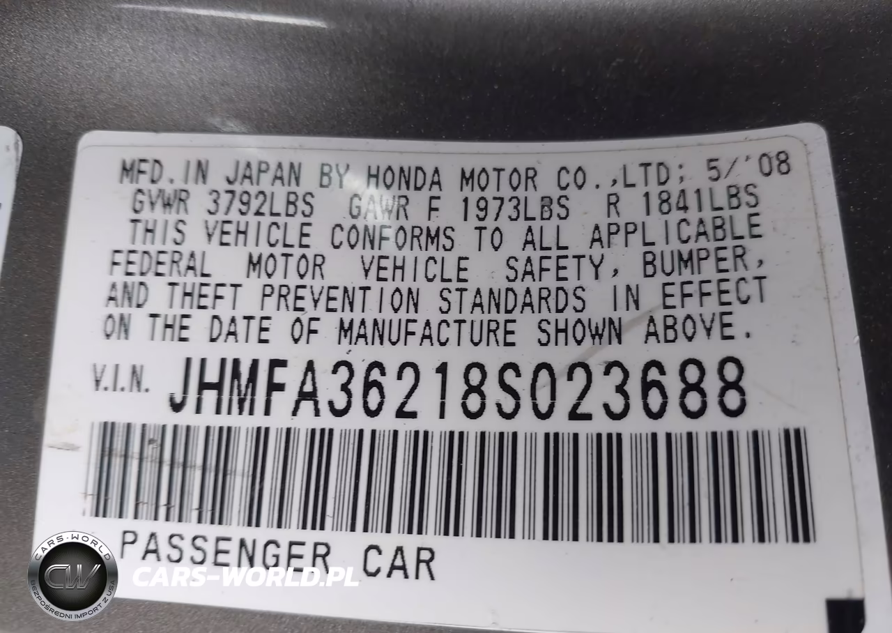 2008 Honda Civic Hybrid VIN:JHMFA36218S023688 - 9