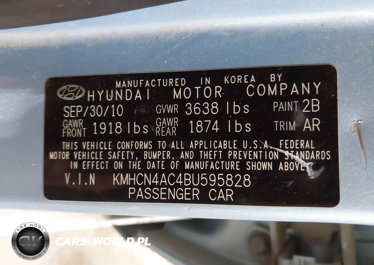 2011 Hyundai Accent Gls VIN:KMHCN4AC4BU595828 - 9