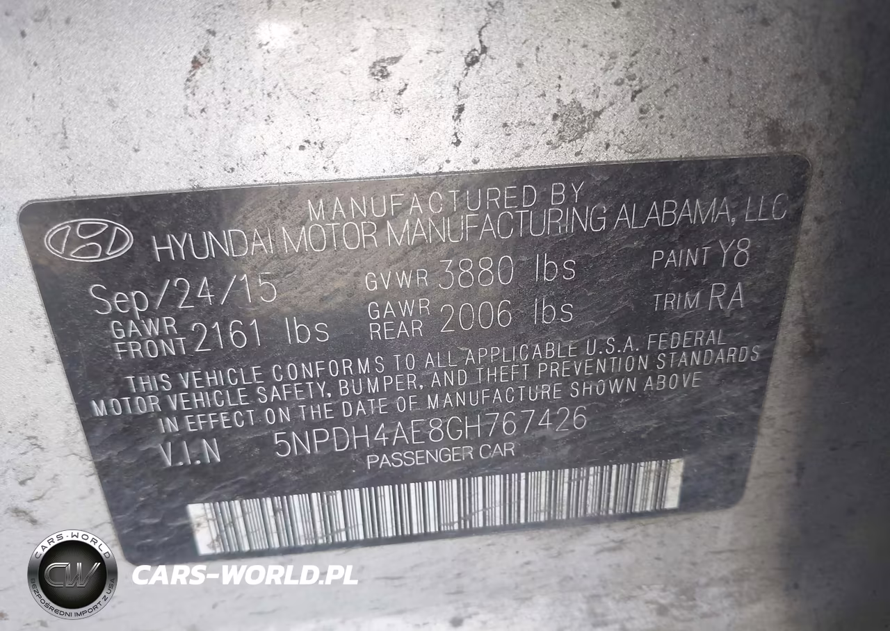 2016 Hyundai Elantra Se VIN:5NPDH4AE8GH767426 - 9