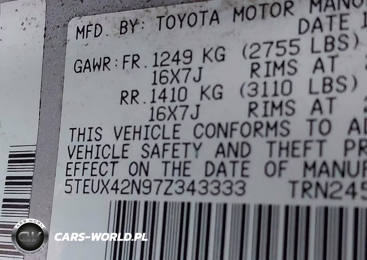 2007 Toyota Tacoma VIN:5TEUX42N97Z343333 - 9