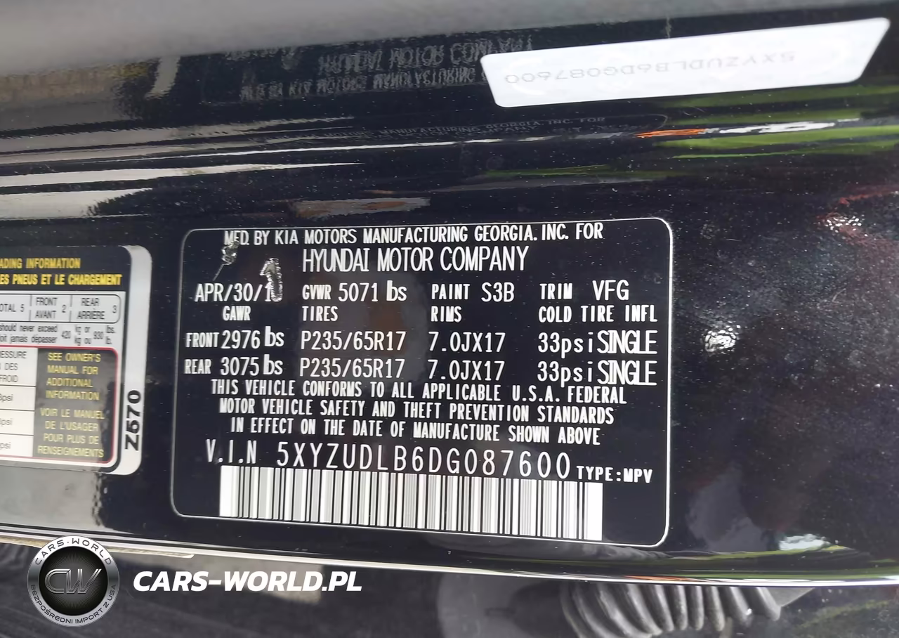 2013 Hyundai Santa Fe Sport VIN:5XYZUDLB6DG087600 - 9