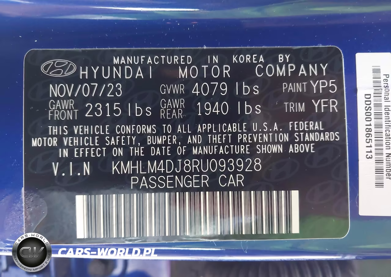 2024 Hyundai Elantra Hybrid Blue VIN:KMHLM4DJ8RU093928 - 9