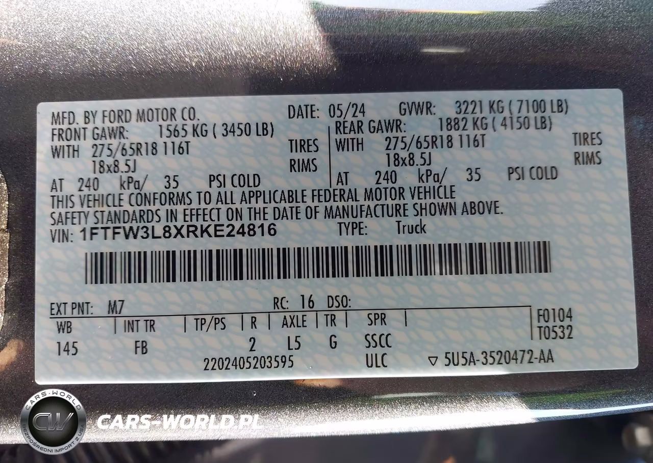 2024 Ford F-150 Xlt VIN:1FTFW3L8XRKE24816 - 9