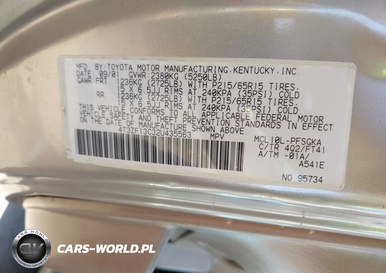 2002 Toyota Sienna Le VIN:4T3ZF13C32U435563 - 9