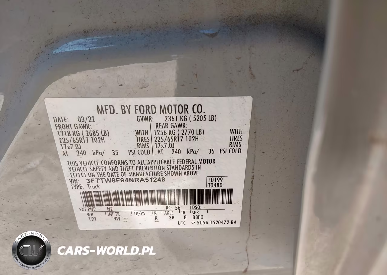 2022 Ford Maverick Xl VIN:3FTTW8F94NRA51248 - 9