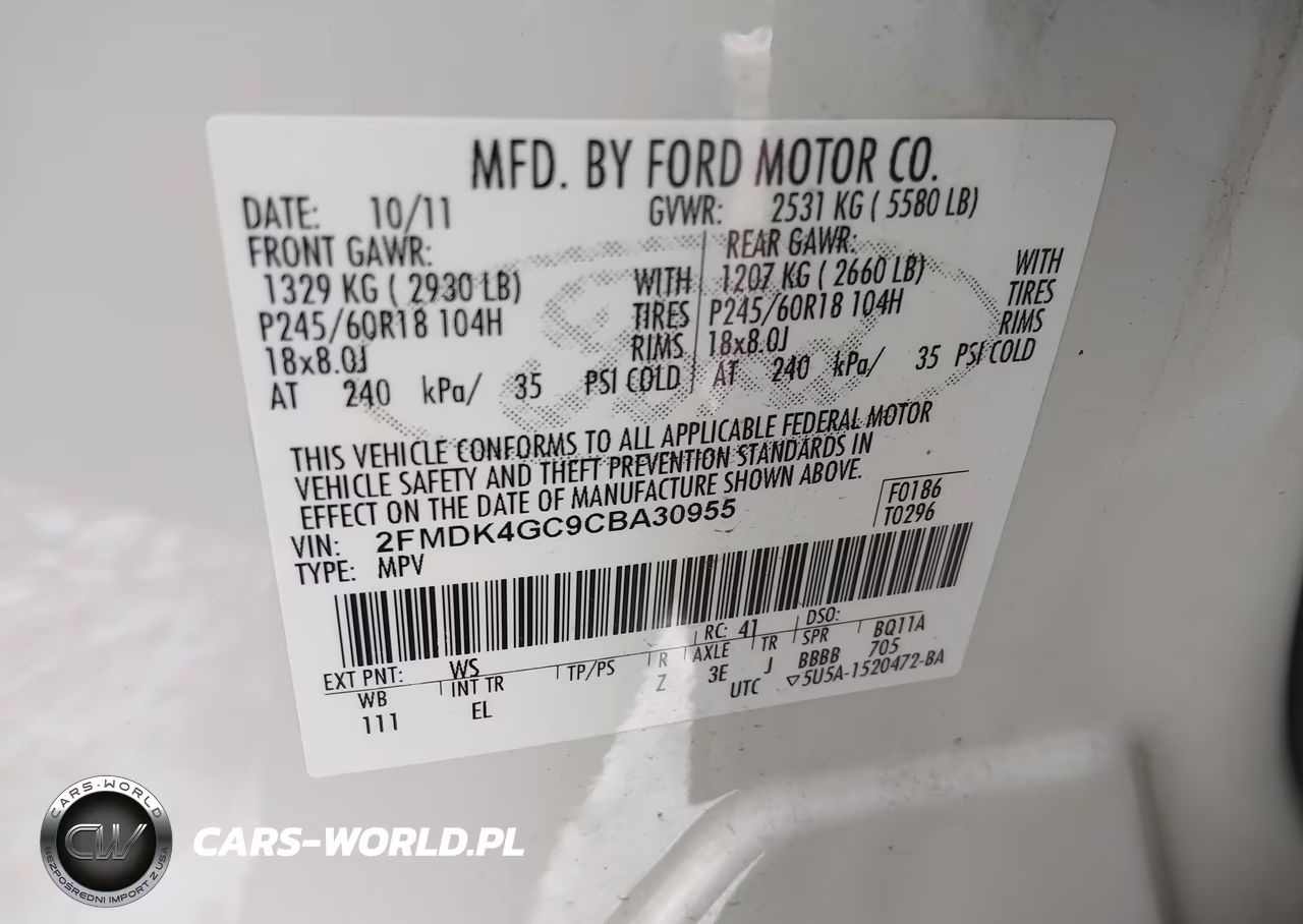 2012 Ford Edge Se VIN:2FMDK4GC9CBA30955 - 9