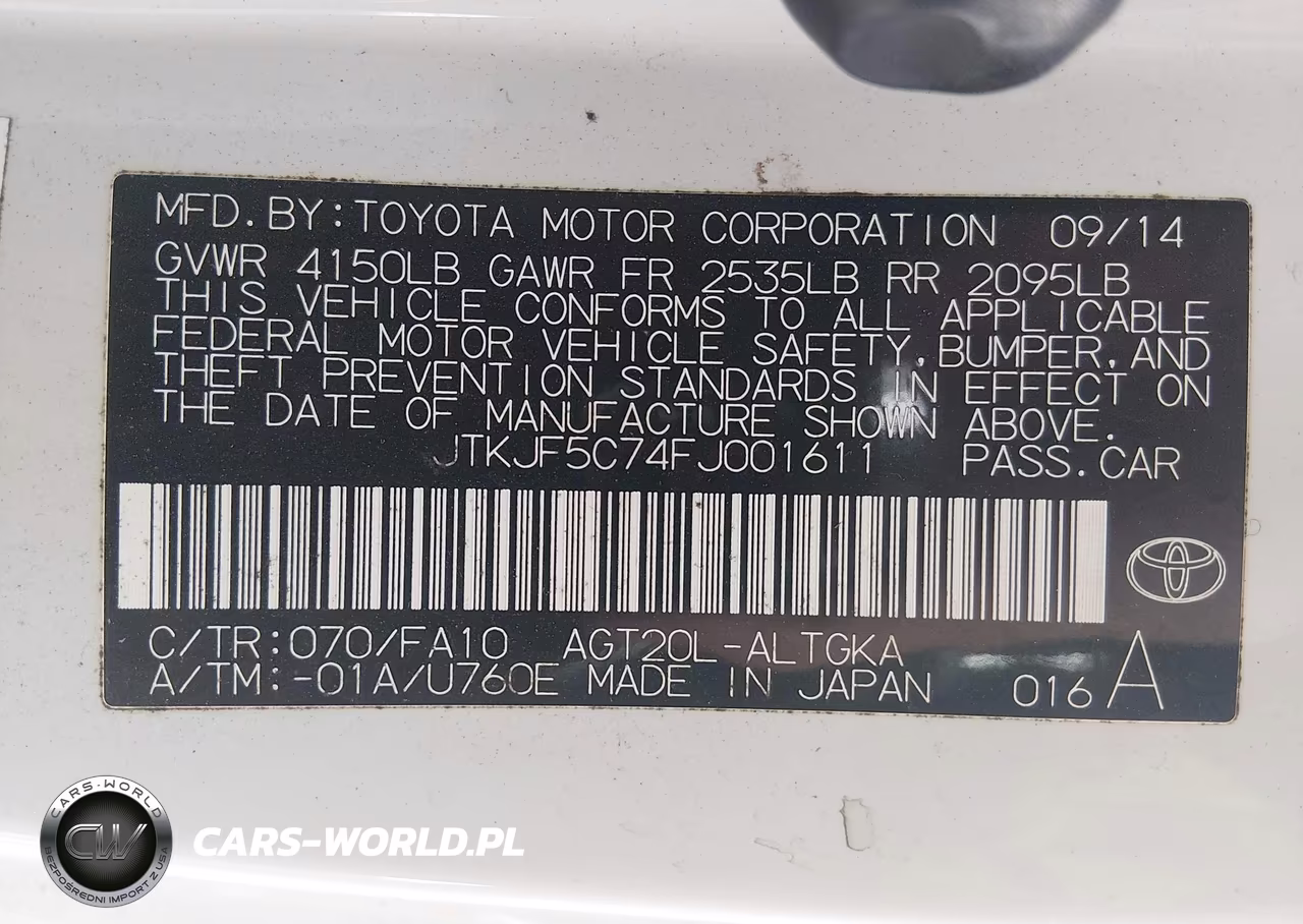 2015 Scion Tc VIN:JTKJF5C74FJ001611 - 9