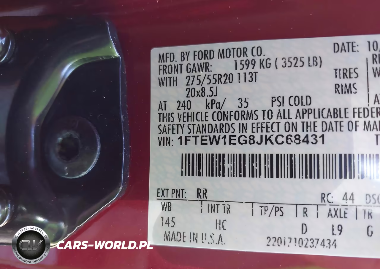2018 Ford F-150 Lariat VIN:1FTEW1EG8JKC68431 - 9