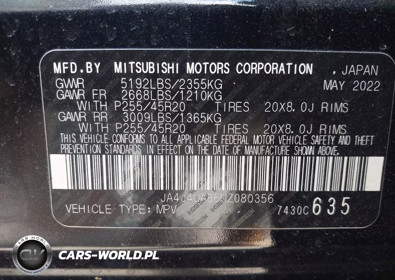 2022 Mitsubishi Outlander Black Edition S-Awc-Se 2.5 S-Awc-Se Launch Edition S-Awc VIN:JA4J4UA86NZ080356 - 9