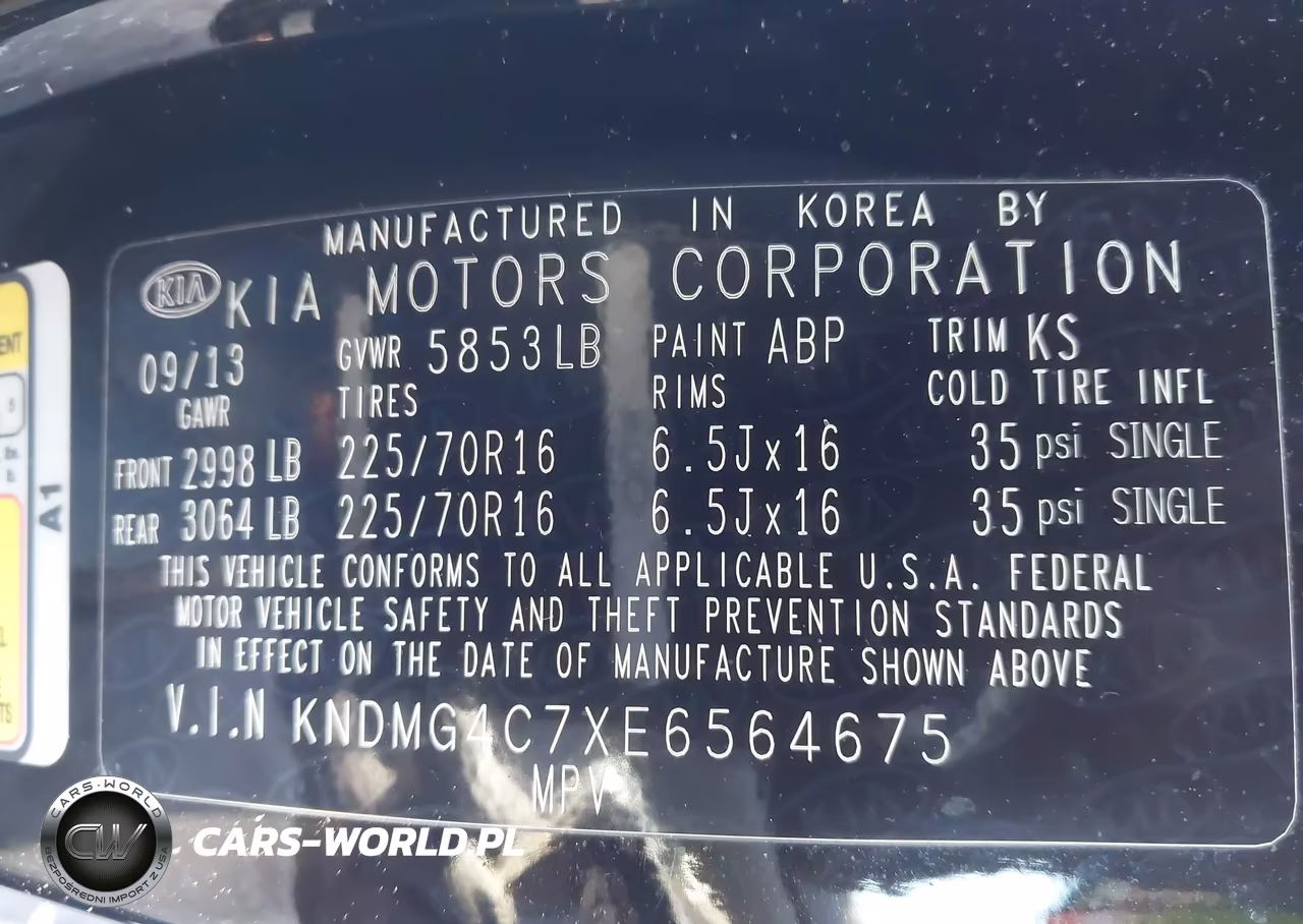 2014 Kia Sedona Lx VIN:KNDMG4C7XE6564675 - 9