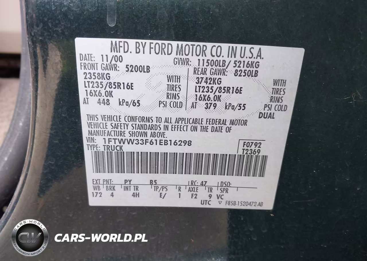 2001 Ford F-350 Lariat-Xl-Xlt VIN:1FTWW33F61EB16298 - 9