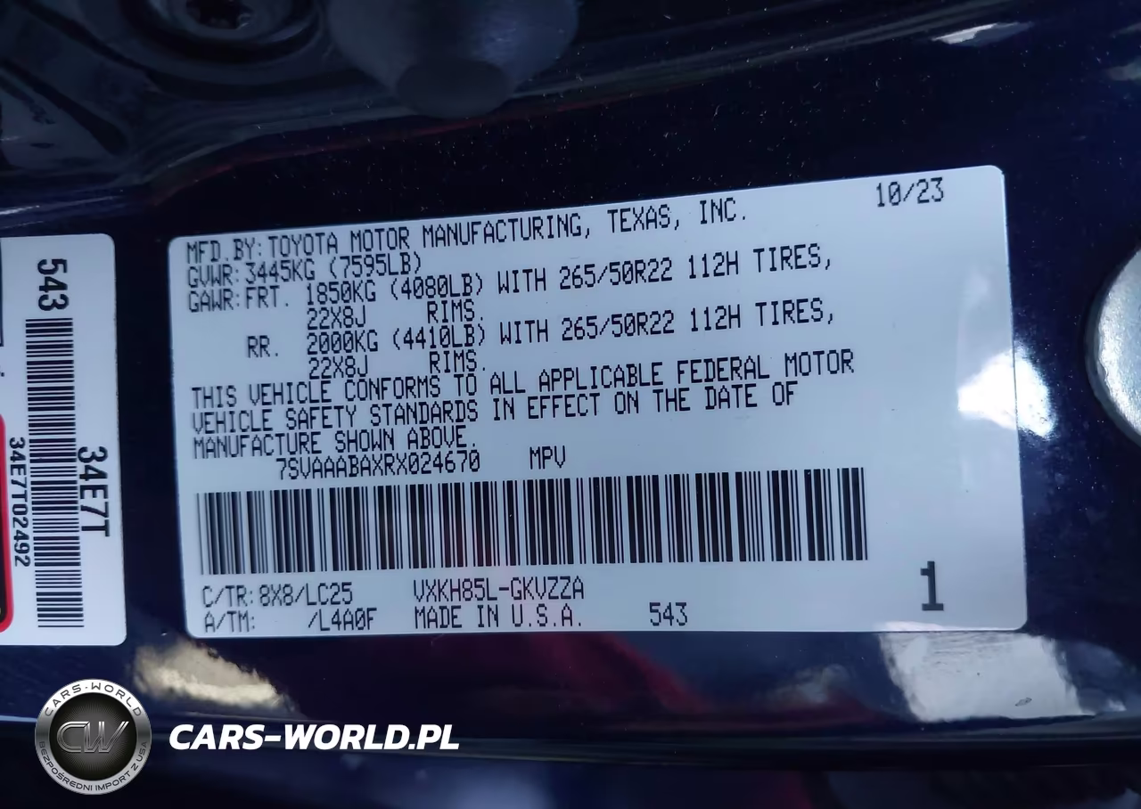 2024 Toyota Sequoia Capstone VIN:7SVAAABAXRX024670 - 9