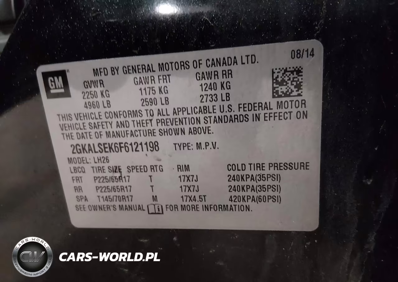 2015 GMC Terrain Slt-1 VIN:2GKALSEK6F6121198 - 9