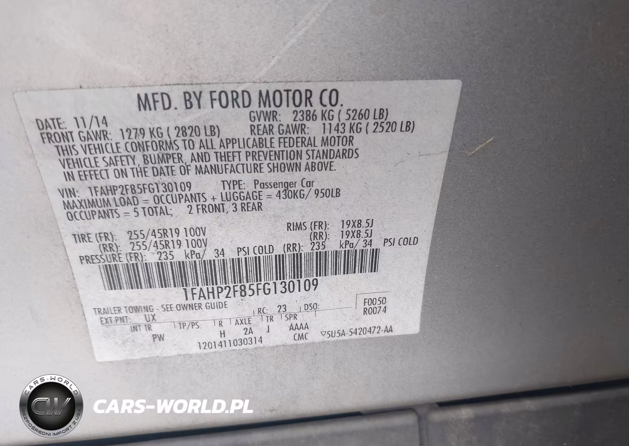 2015 Ford Taurus Limited VIN:1FAHP2F85FG130109 - 9