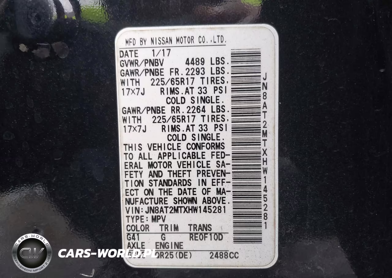 2017 Nissan Rogue S VIN:JN8AT2MTXHW145281 - 9