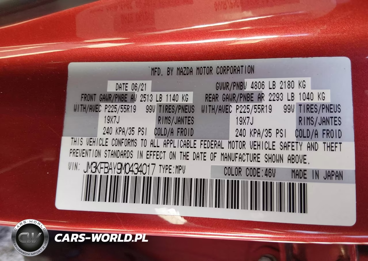 2021 Mazda Cx-5 Grand Touring Reserve VIN:JM3KFBAY9M0434017 - 9