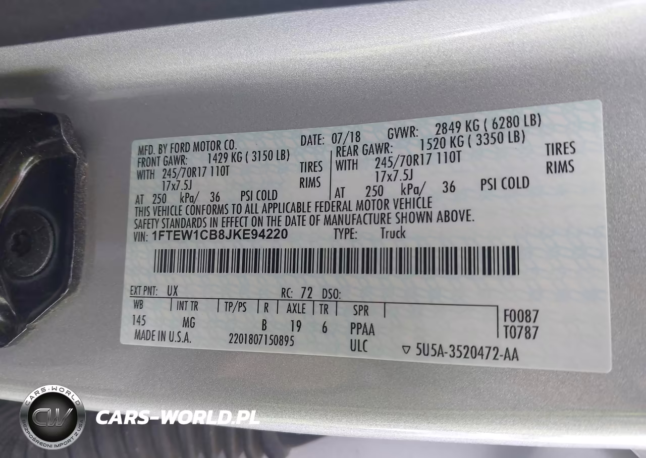 2018 Ford F-150 Xlt VIN:1FTEW1CB8JKE94220 - 9