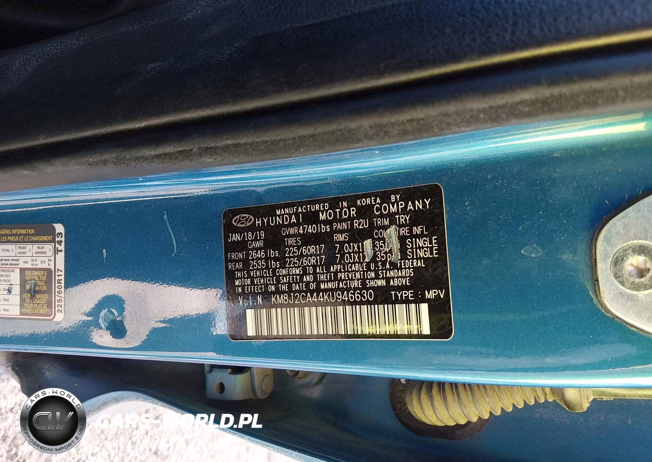 2019 Hyundai Tucson Se VIN:KM8J2CA44KU946630 - 9
