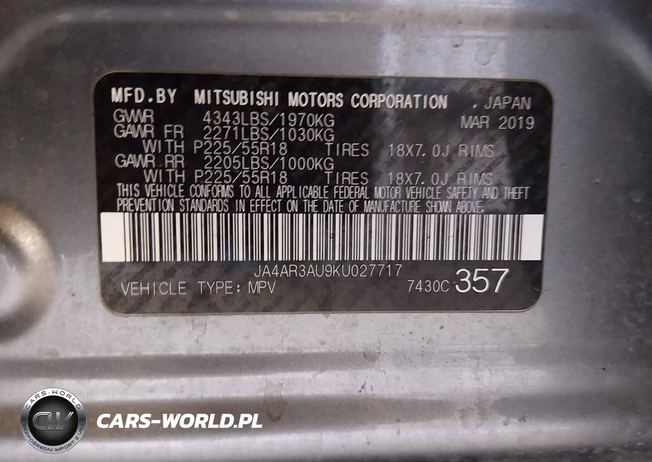 2019 Mitsubishi Outlander Sport 2.0 Se VIN:JA4AR3AU9KU027717 - 9