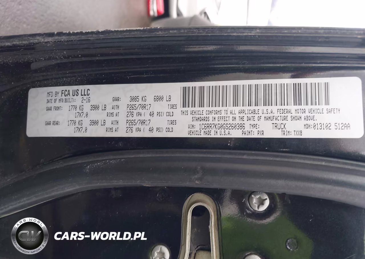 2016 Ram 1500 Tradesman VIN:1C6RR7KG0GS260386 - 9