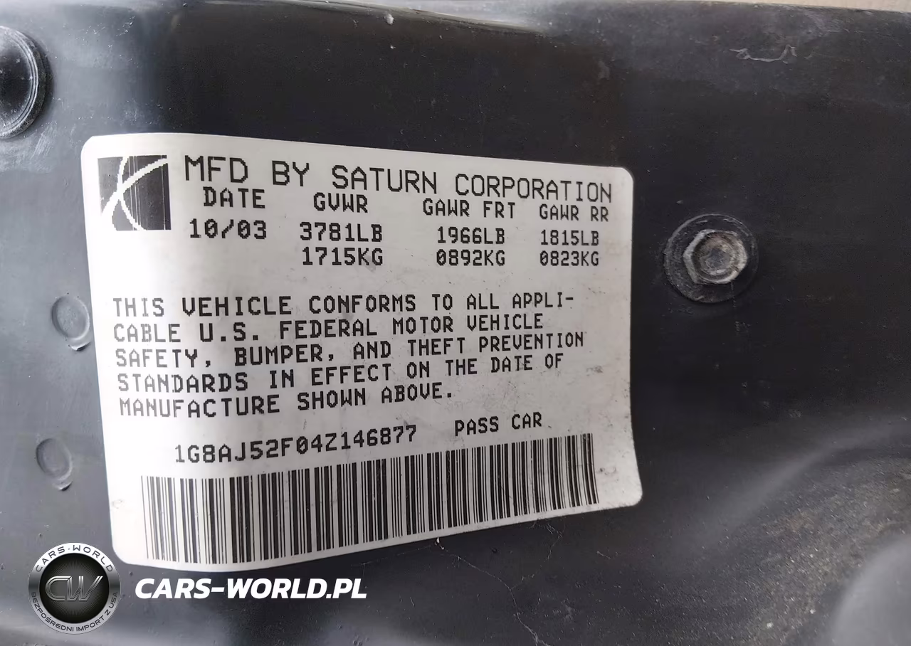 2004 Saturn Ion 2 VIN:1G8AJ52F04Z146877 - 9