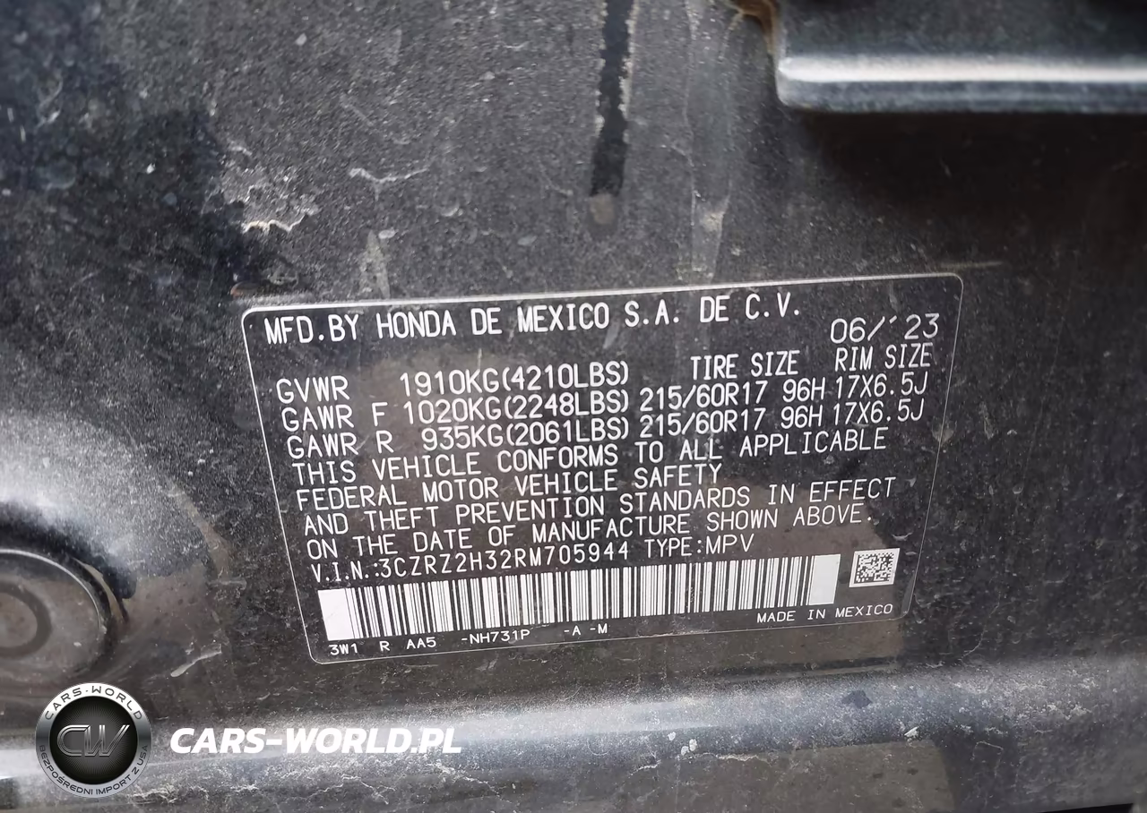 2024 Honda Hr-V Awd Lx VIN:3CZRZ2H32RM705944 - 9