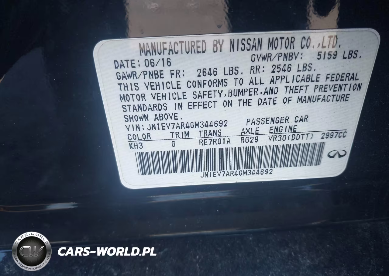 2016 Infiniti Q50 3.0T Premium VIN:JN1EV7AR4GM344692 - 9
