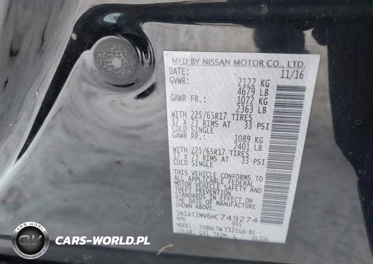 2017 Nissan Rogue Sv VIN:5N1AT2MV6HC749274 - 9