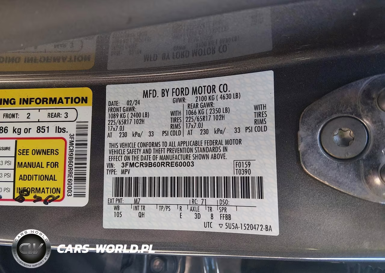2024 Ford Bronco Sport Big Bend VIN:3FMCR9B60RRE60003 - 9