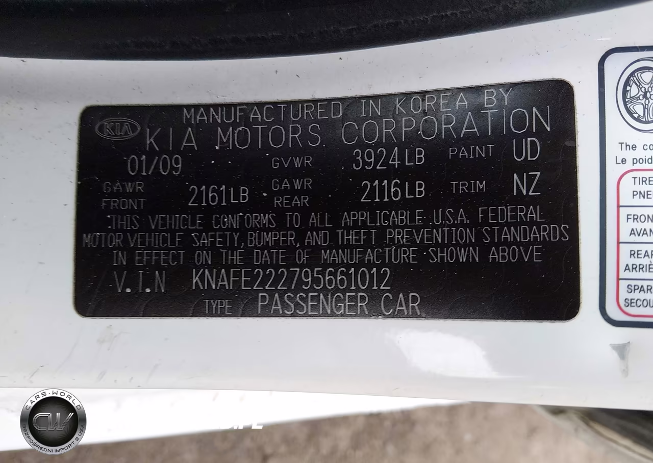 2009 Kia Spectra Ex VIN:KNAFE222795661012 - 9