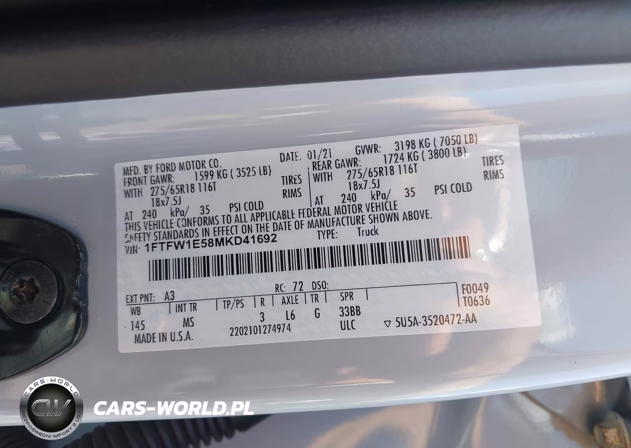 2021 Ford F-150 Xlt VIN:1FTFW1E58MKD41692 - 9